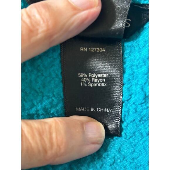 Ali Miles turquoise top, LP, artsy, art teacher, asymmetric, lagenlook, textured - Picture 7 of 7